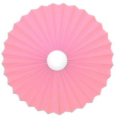 Rosette plisse til væg pink Ø28 med ledning